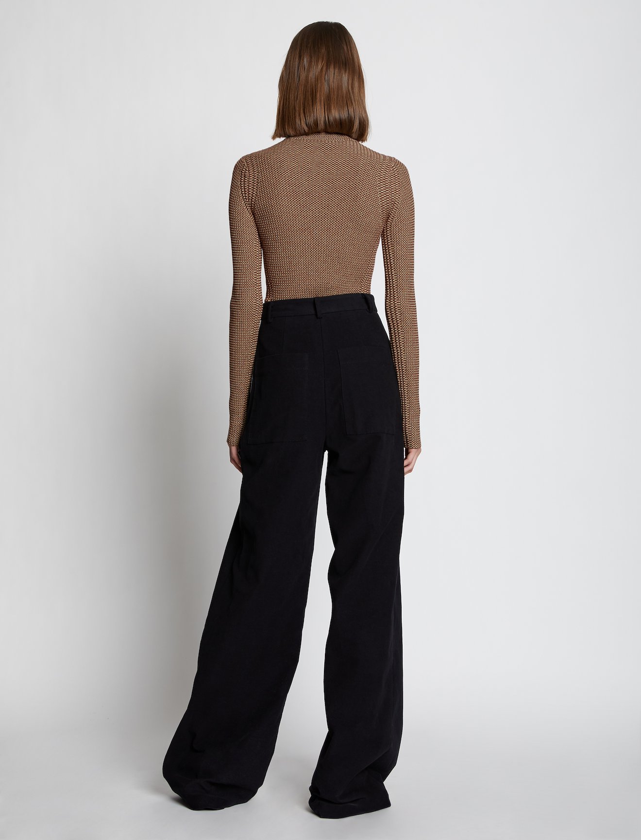 Micro Stripe Rib Knit Turtleneck Top #3