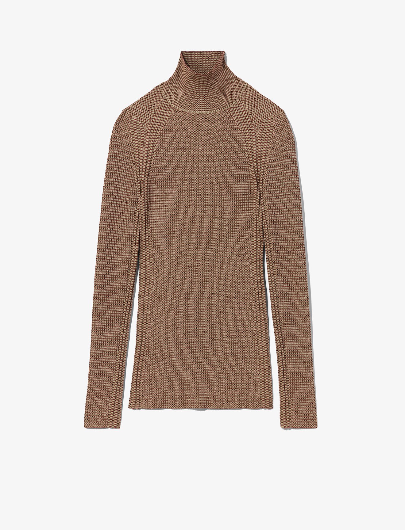 Micro Stripe Rib Knit Turtleneck Top #5