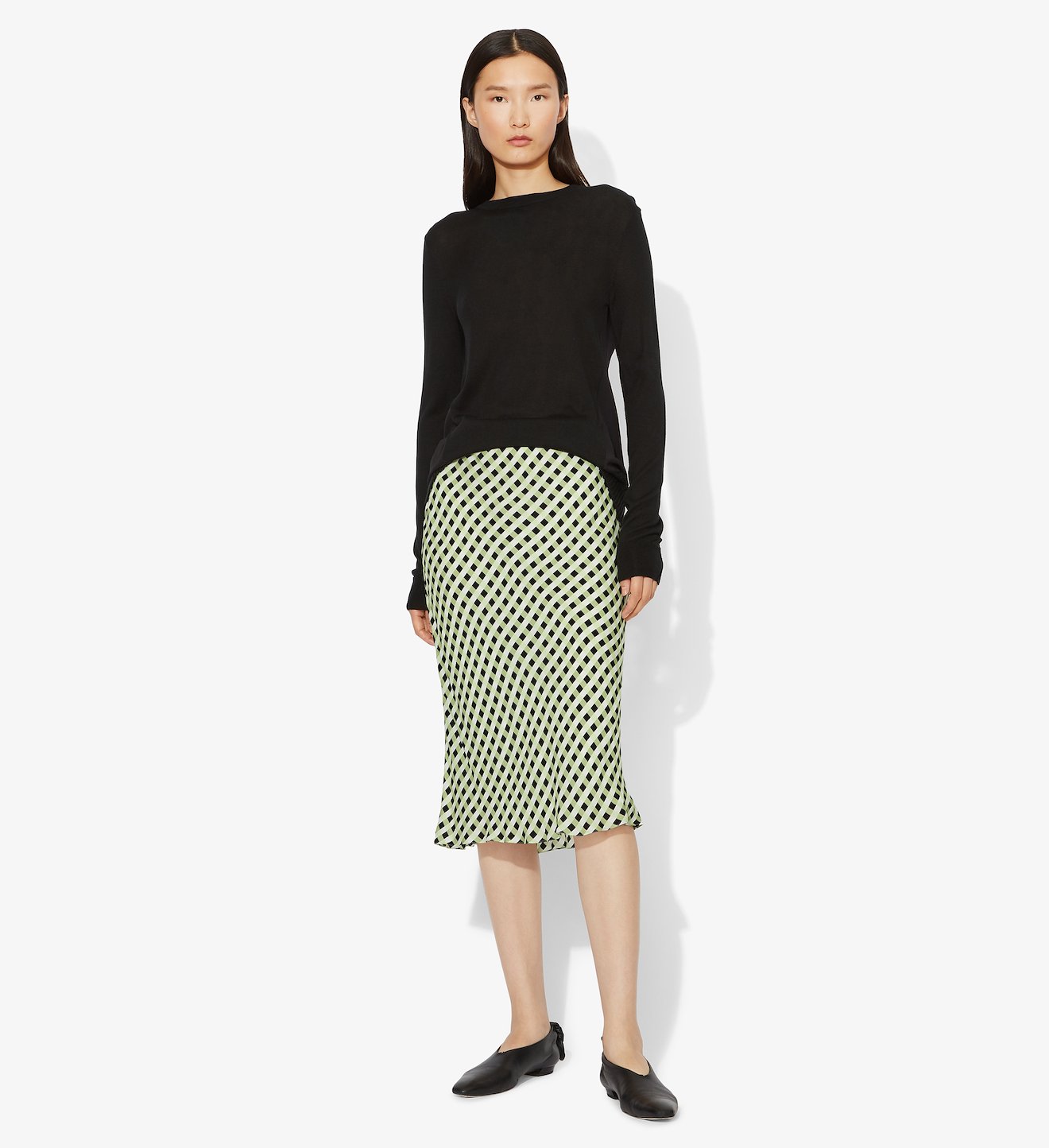 Multicolor Gingham Georgette Slip Skirt