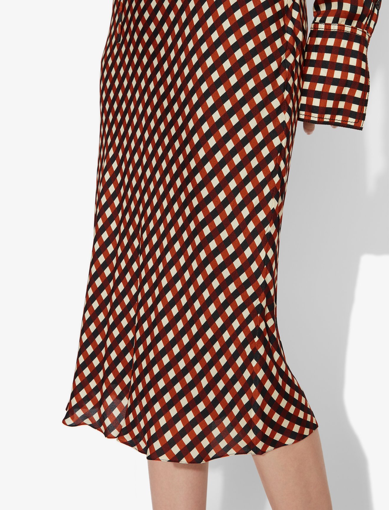 Multicolor Gingham Georgette Slip Skirt #3
