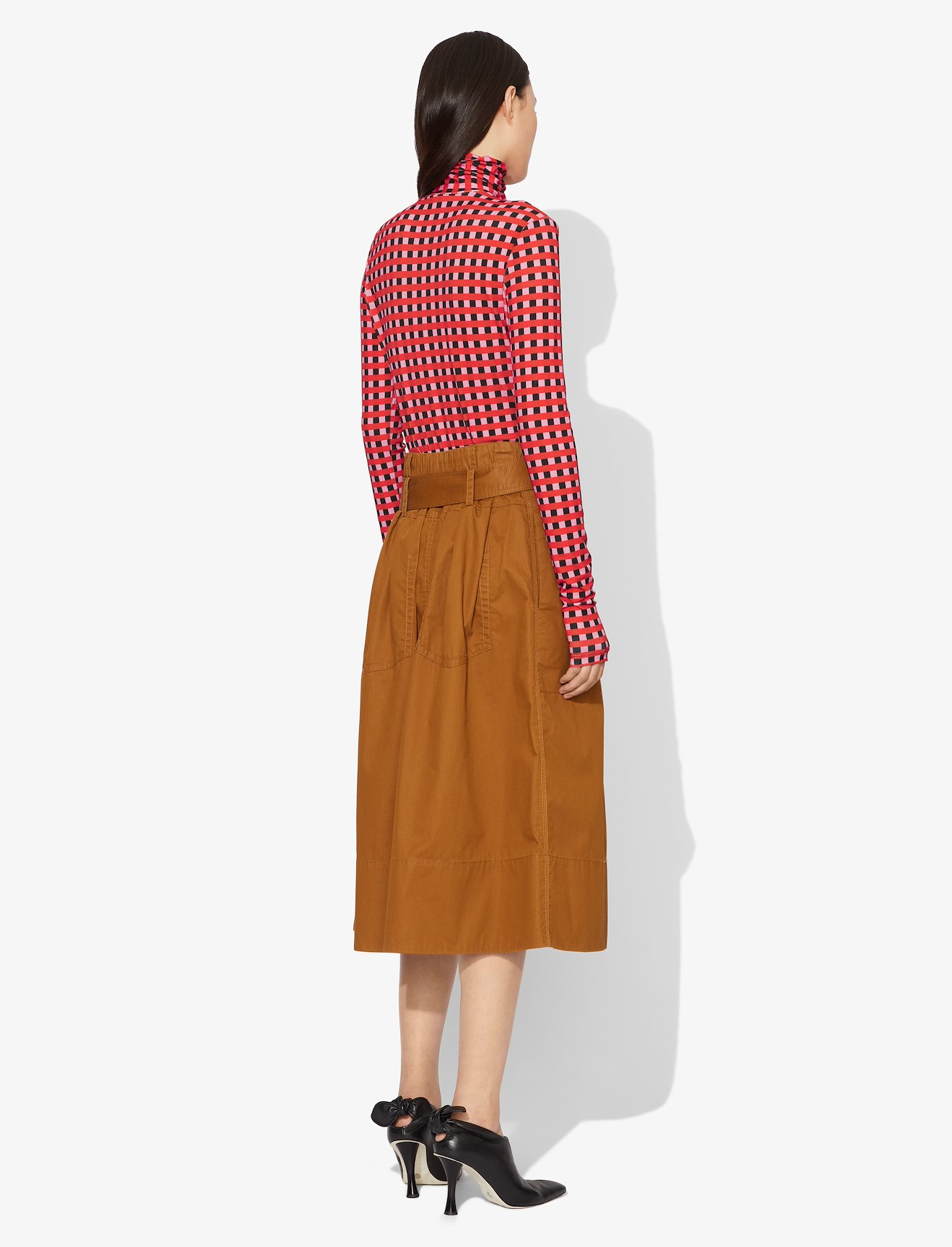 Multicolor Gingham Jersey Long Sleeve Turtleneck #2