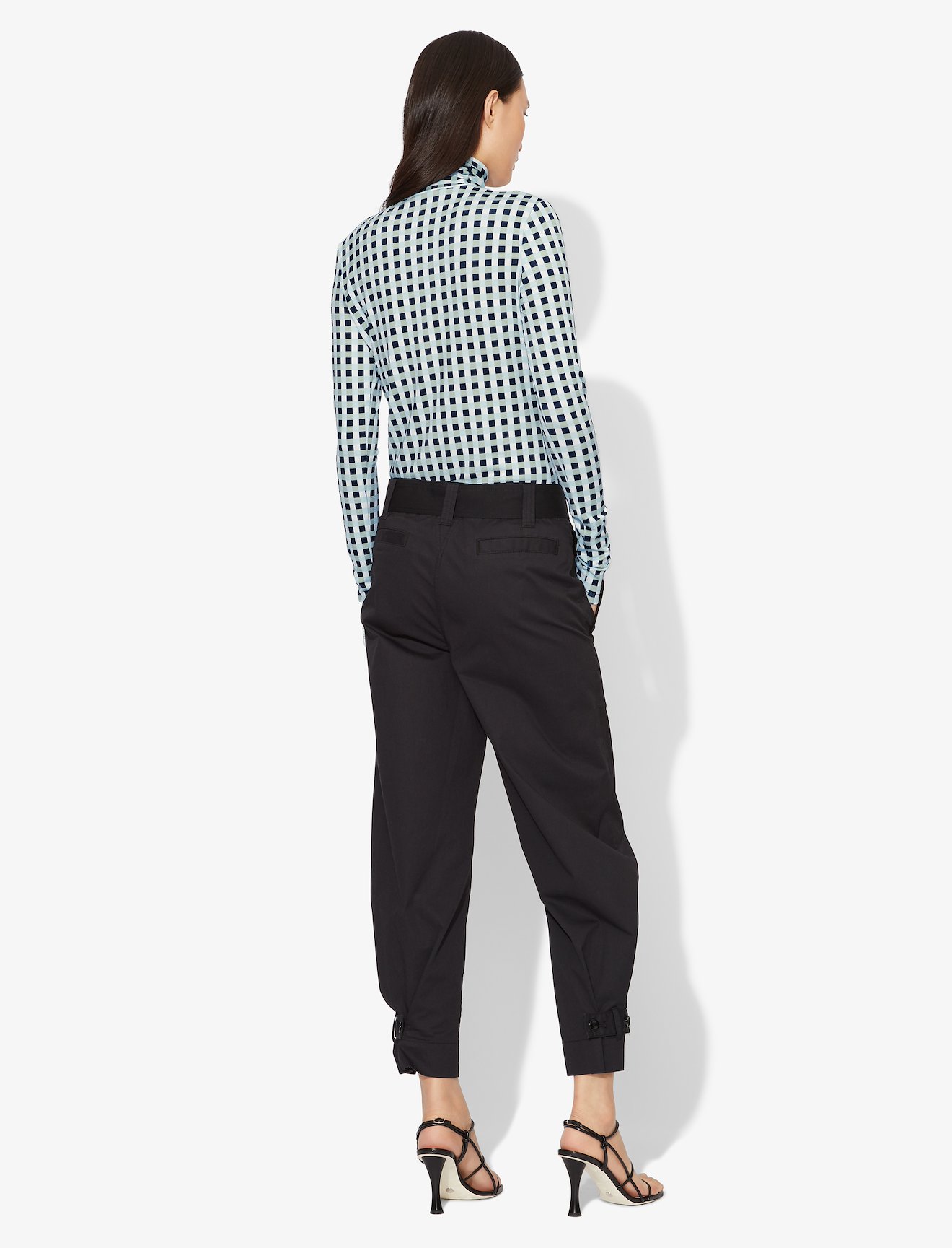 Multicolor Gingham Jersey Long Sleeve Turtleneck #2