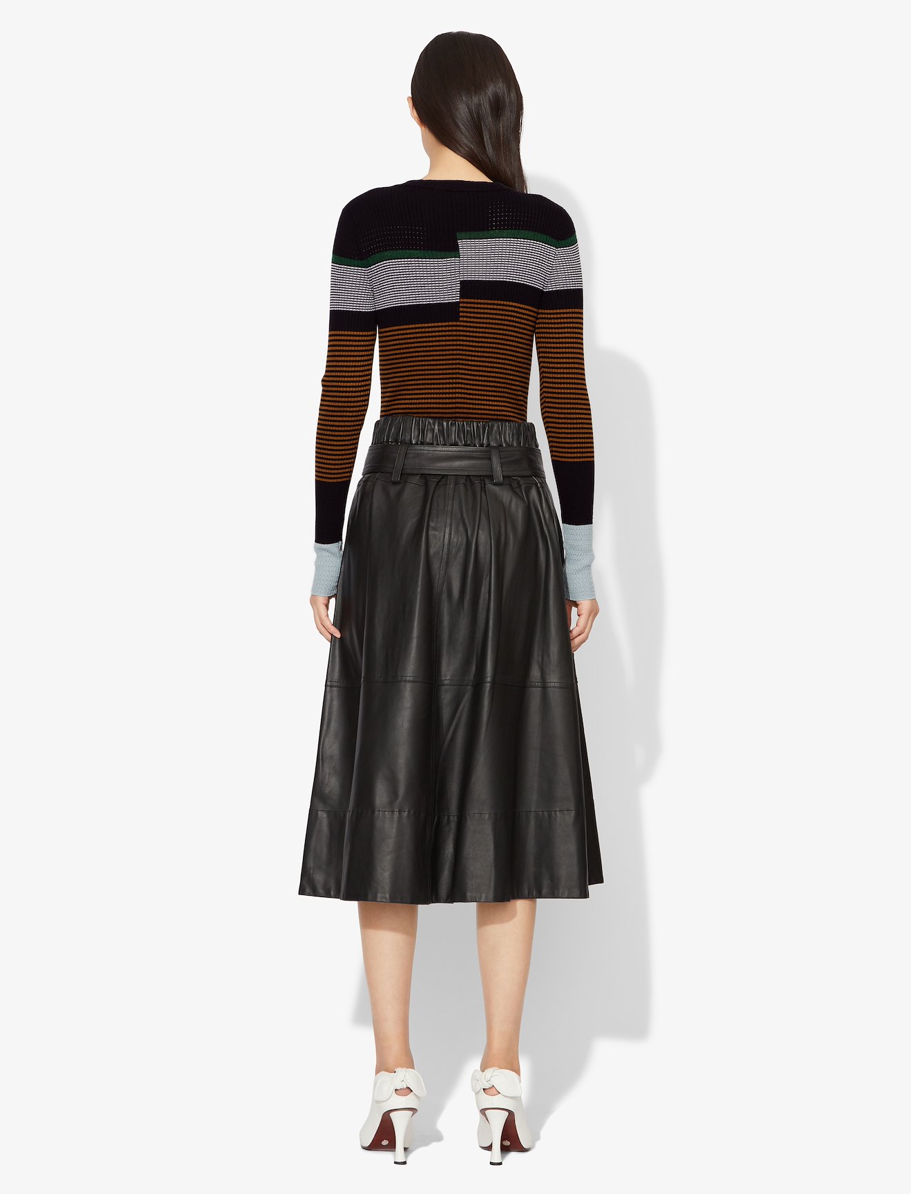 Multicolor Stripes Fine Gauge Rib Knit Top #2