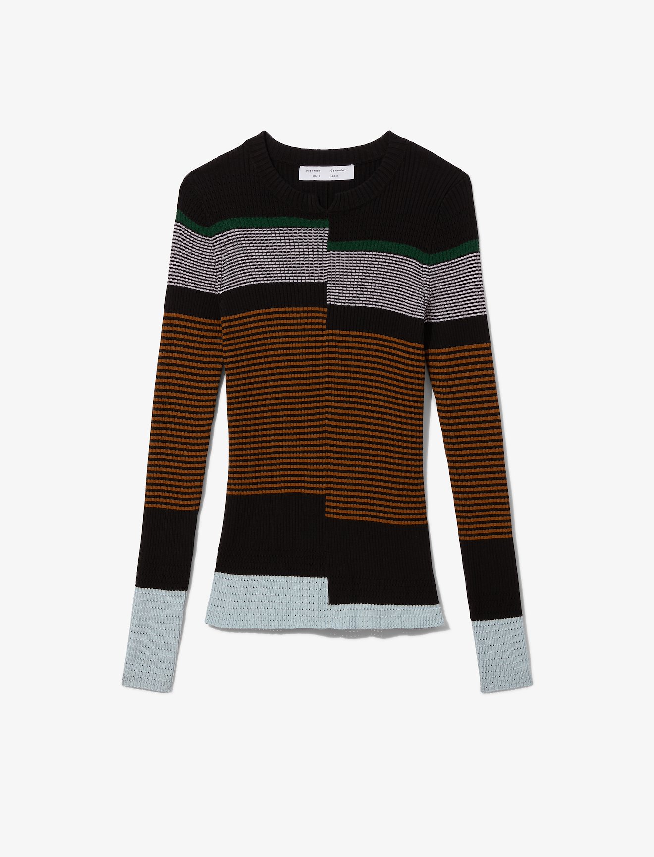 Multicolor Stripes Fine Gauge Rib Knit Top #4