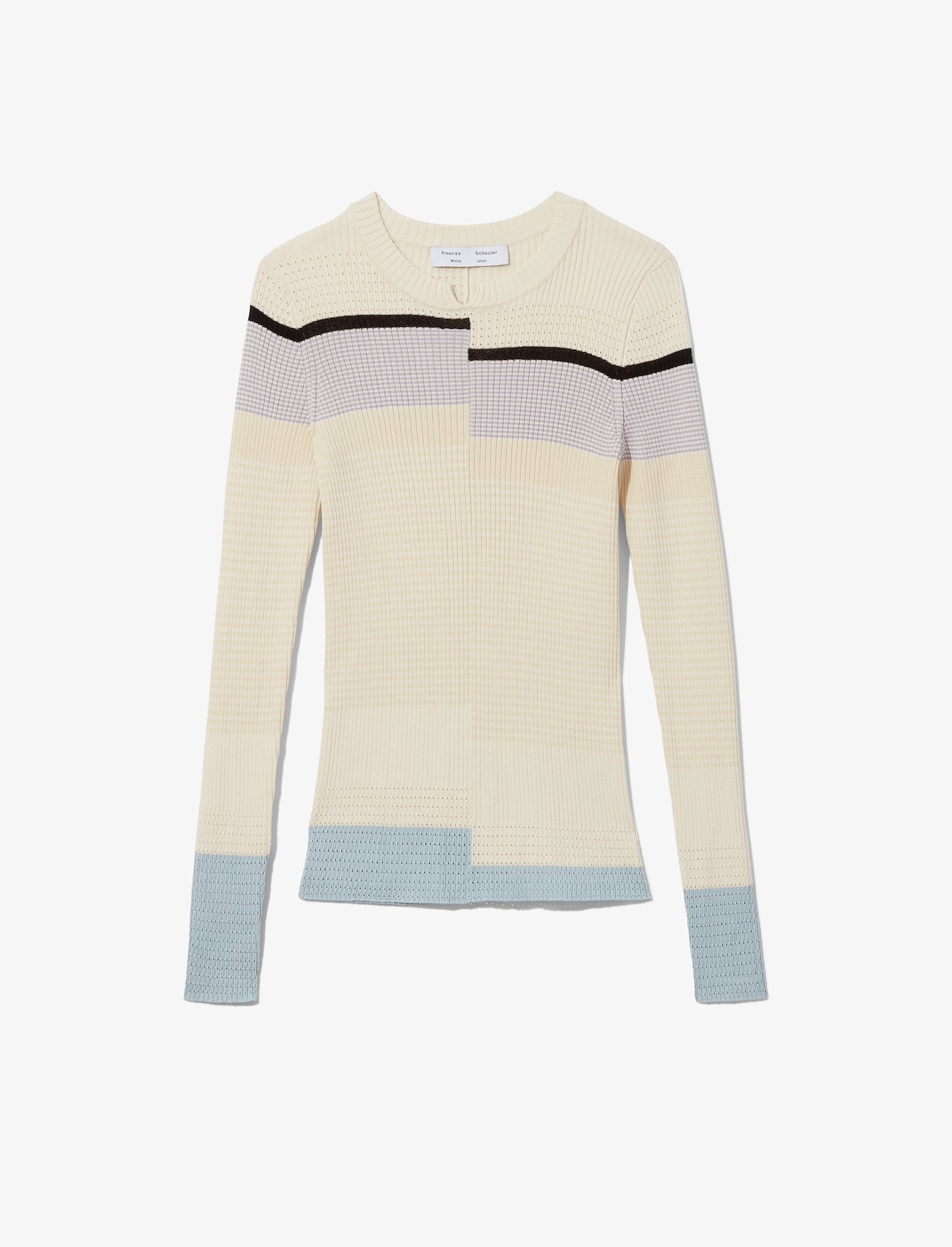 Multicolor Stripes Fine Gauge Rib Knit Top #4