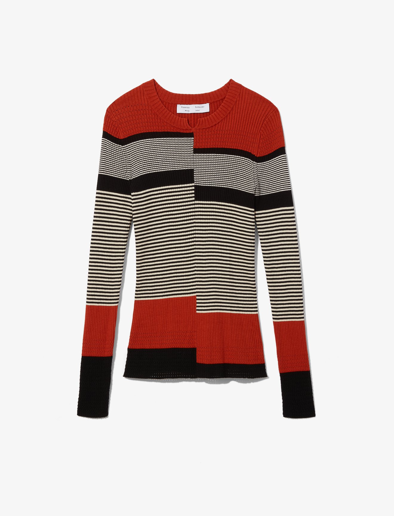 Multicolor Stripes Fine Gauge Rib Knit Top #4