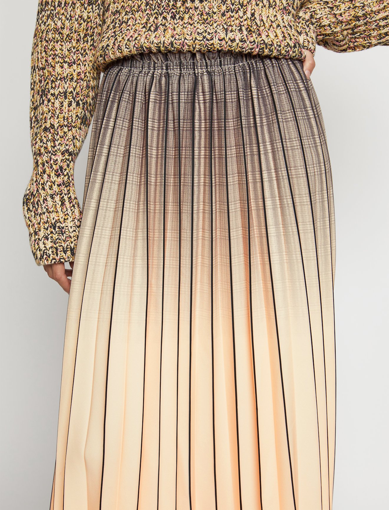 Ombré Plaid Pleated Skirt #3