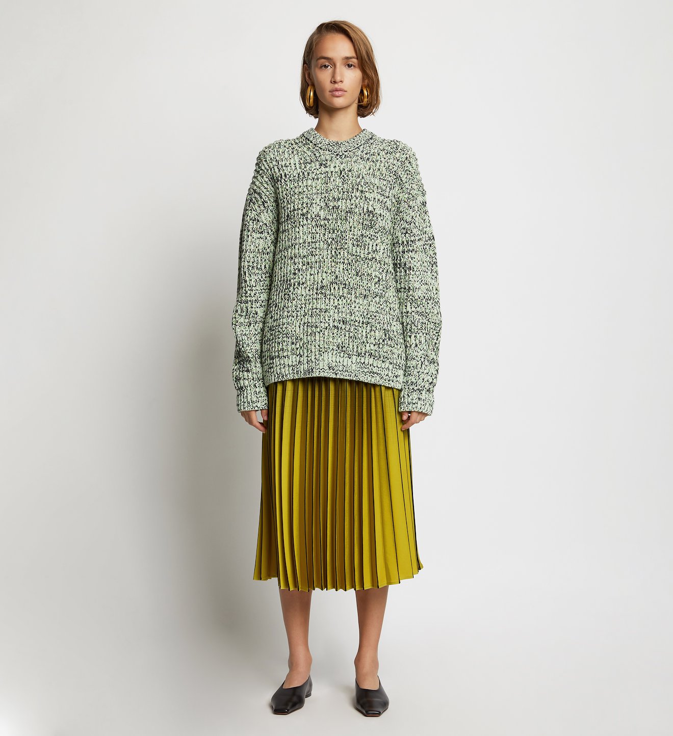 Ombré Plaid Pleated Skirt