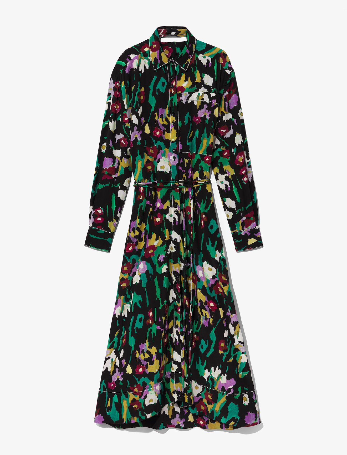 Painted Floral Shirt Dress #4