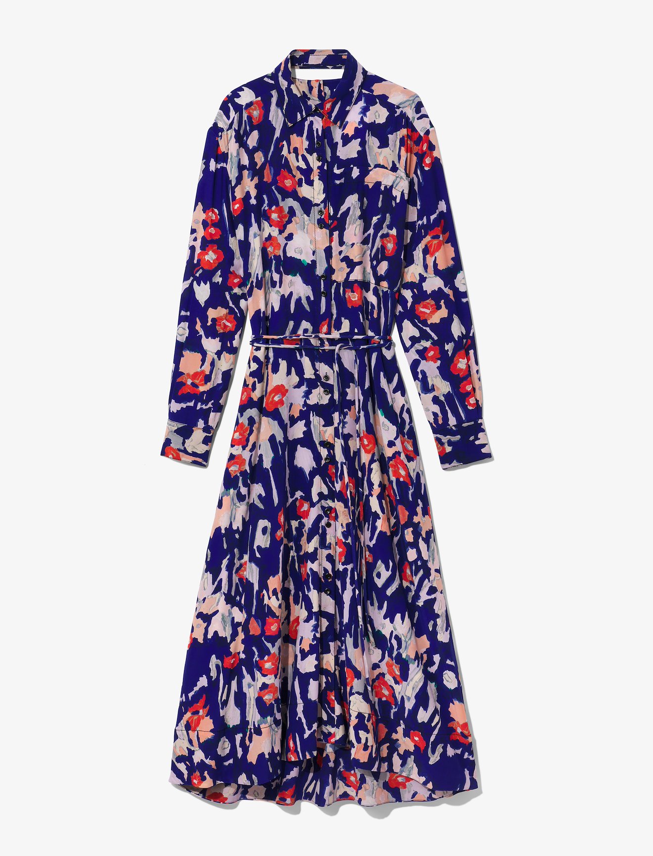 Painted Floral Shirt Dress #4