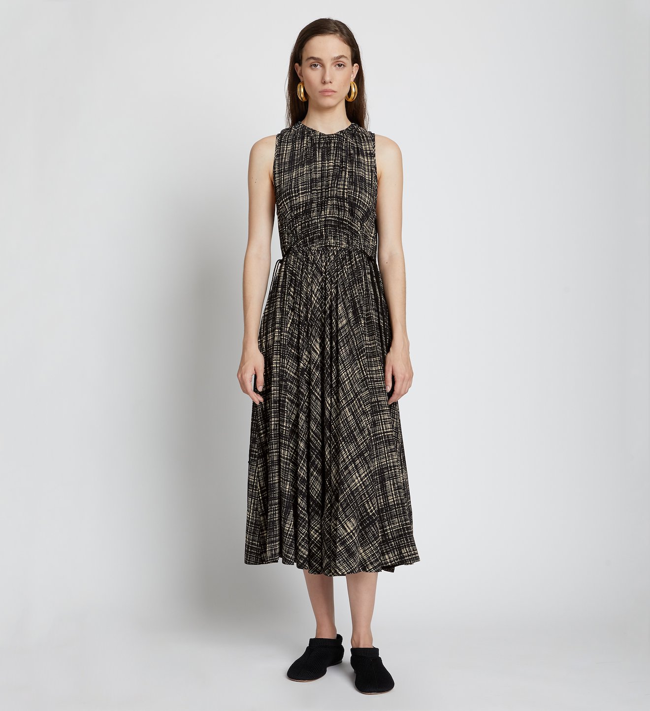Painted Plaid Gathered Dress