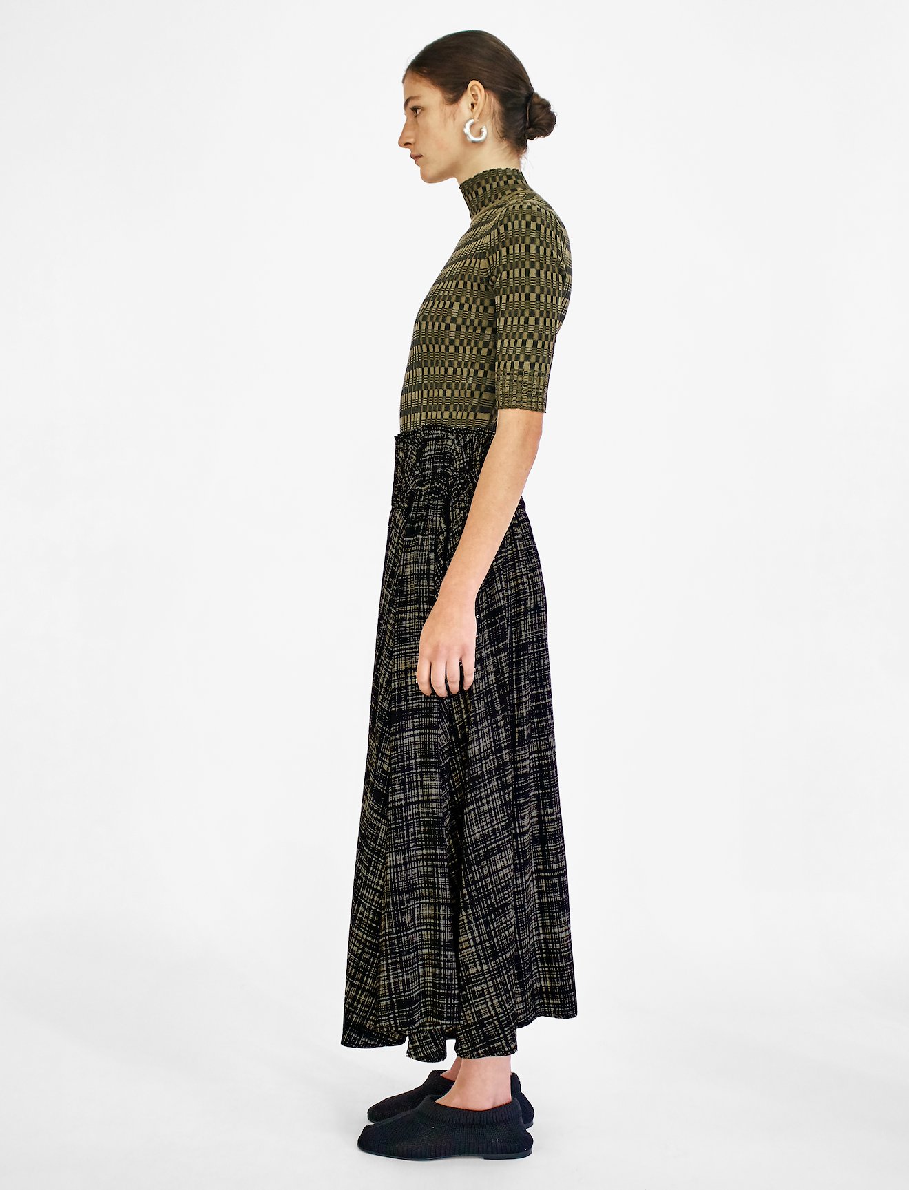 Painted Plaid Gathered Skirt #1