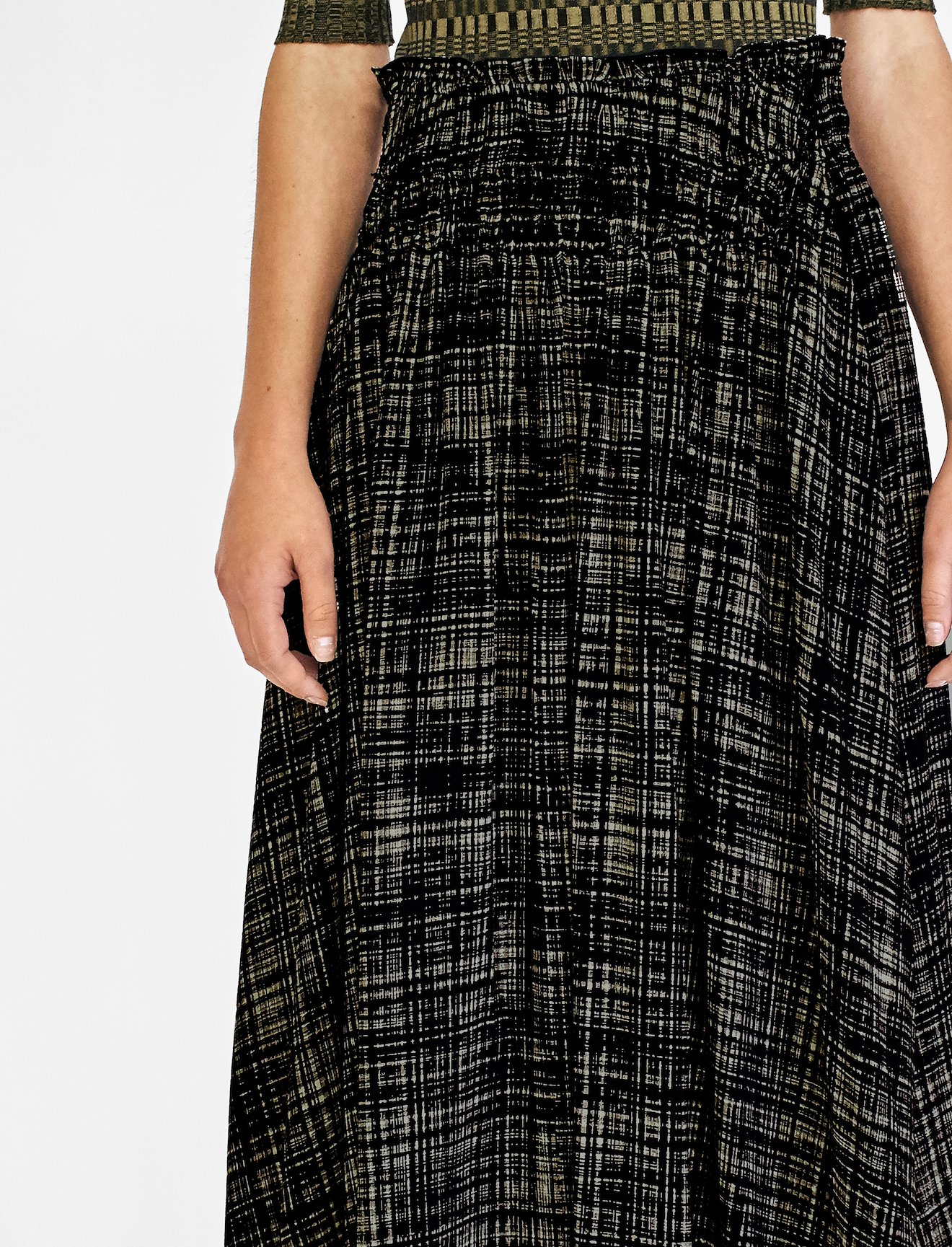 Painted Plaid Gathered Skirt #3