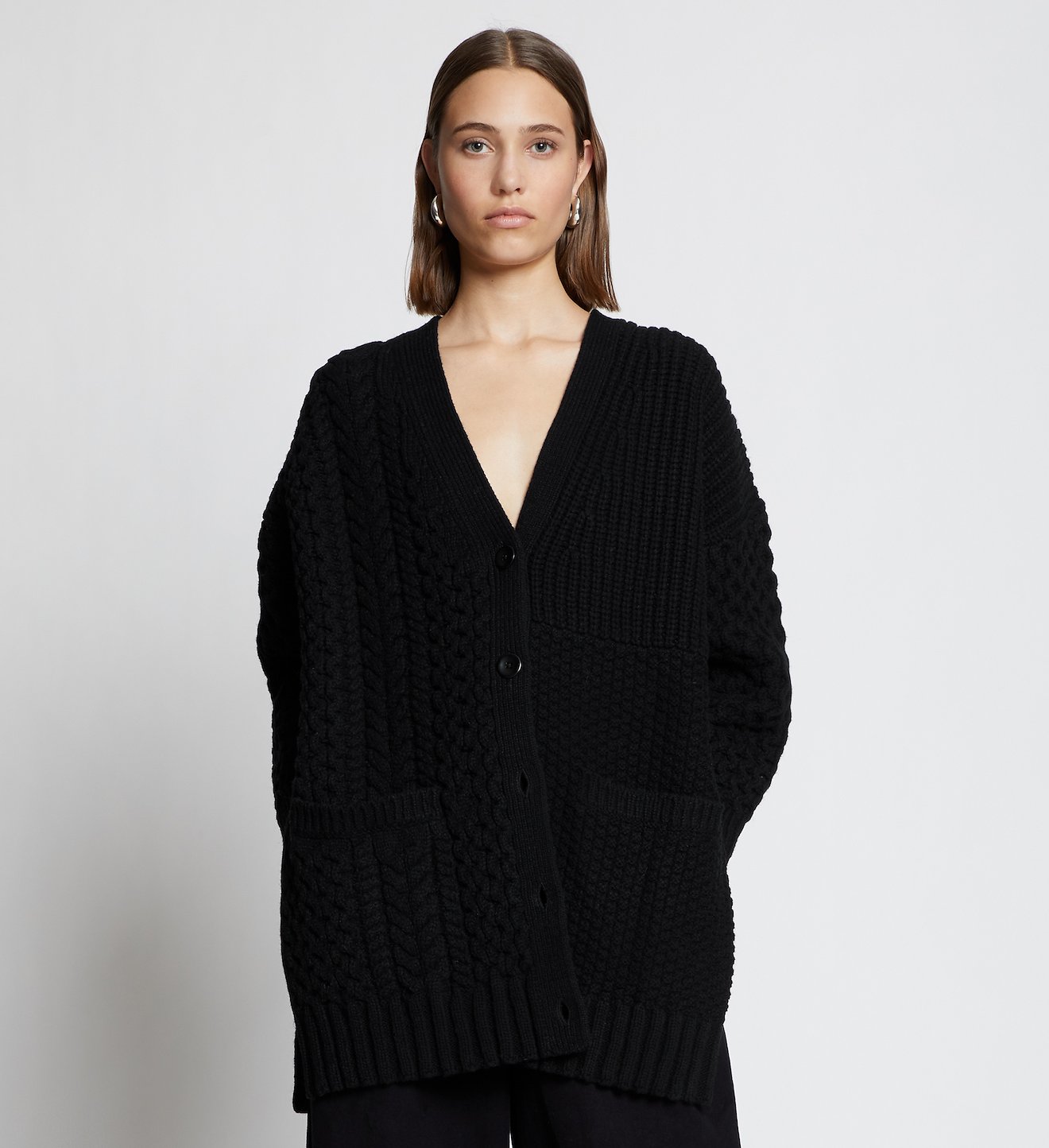 Patchwork Knit Cardigan