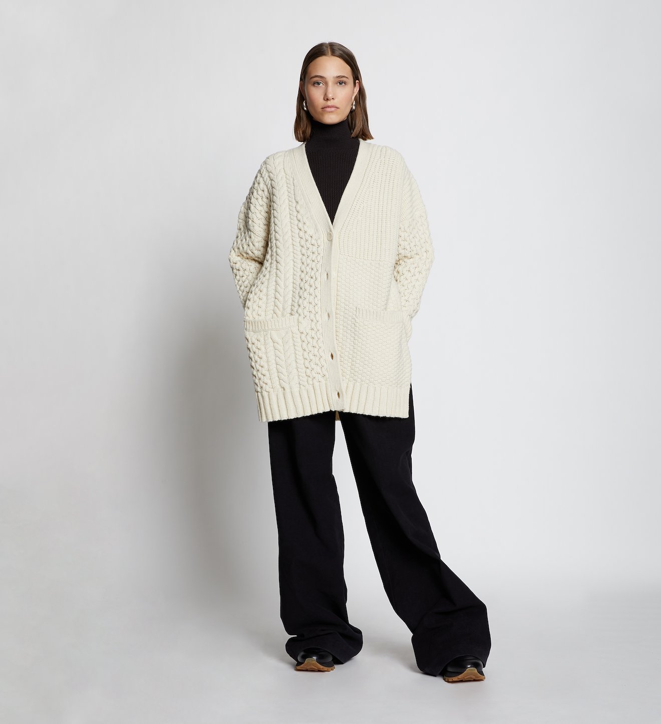 Patchwork Knit Cardigan