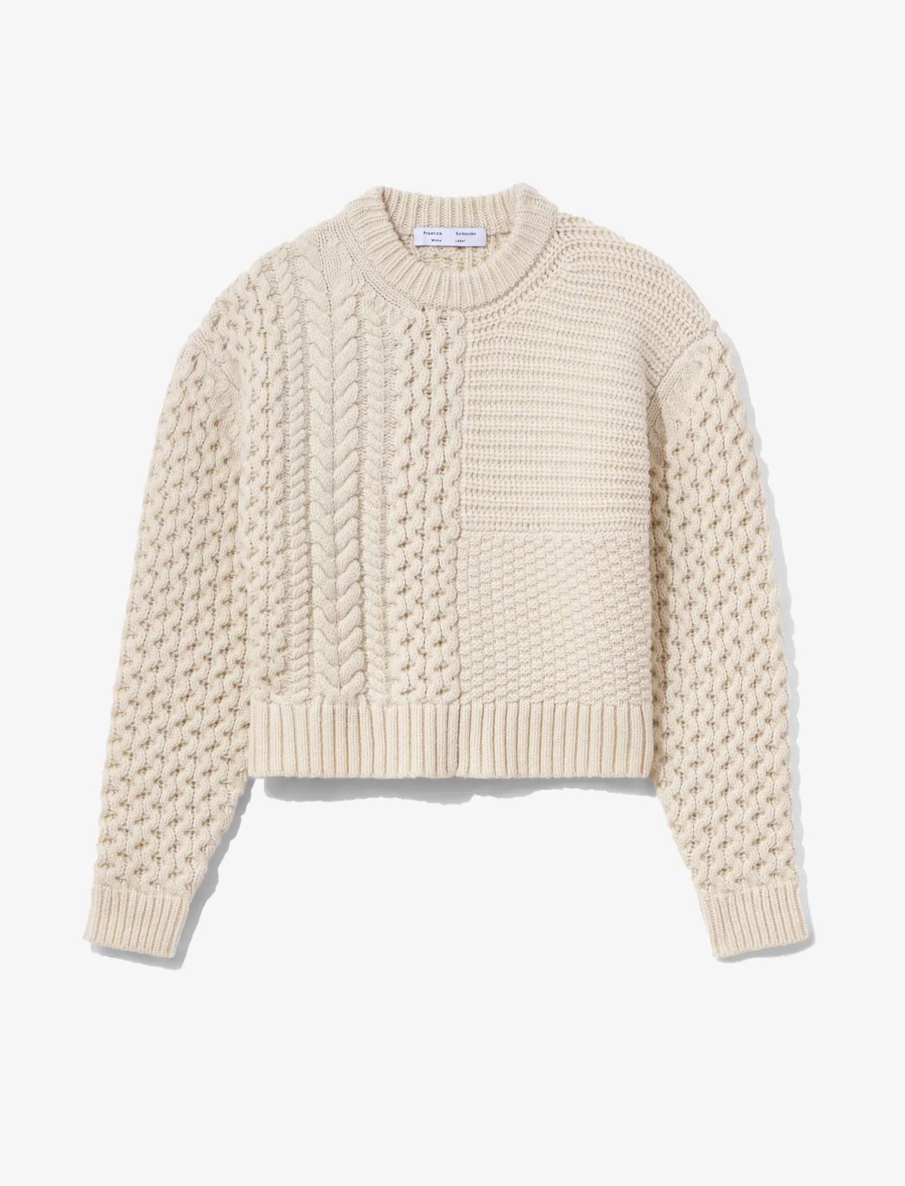 white open weave sweater