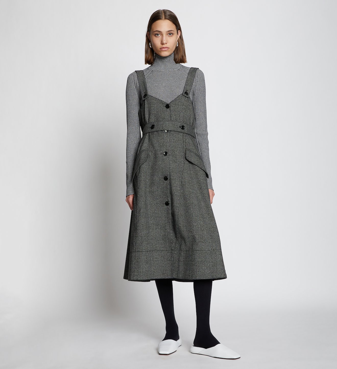 Plaid Suiting Trench Dress