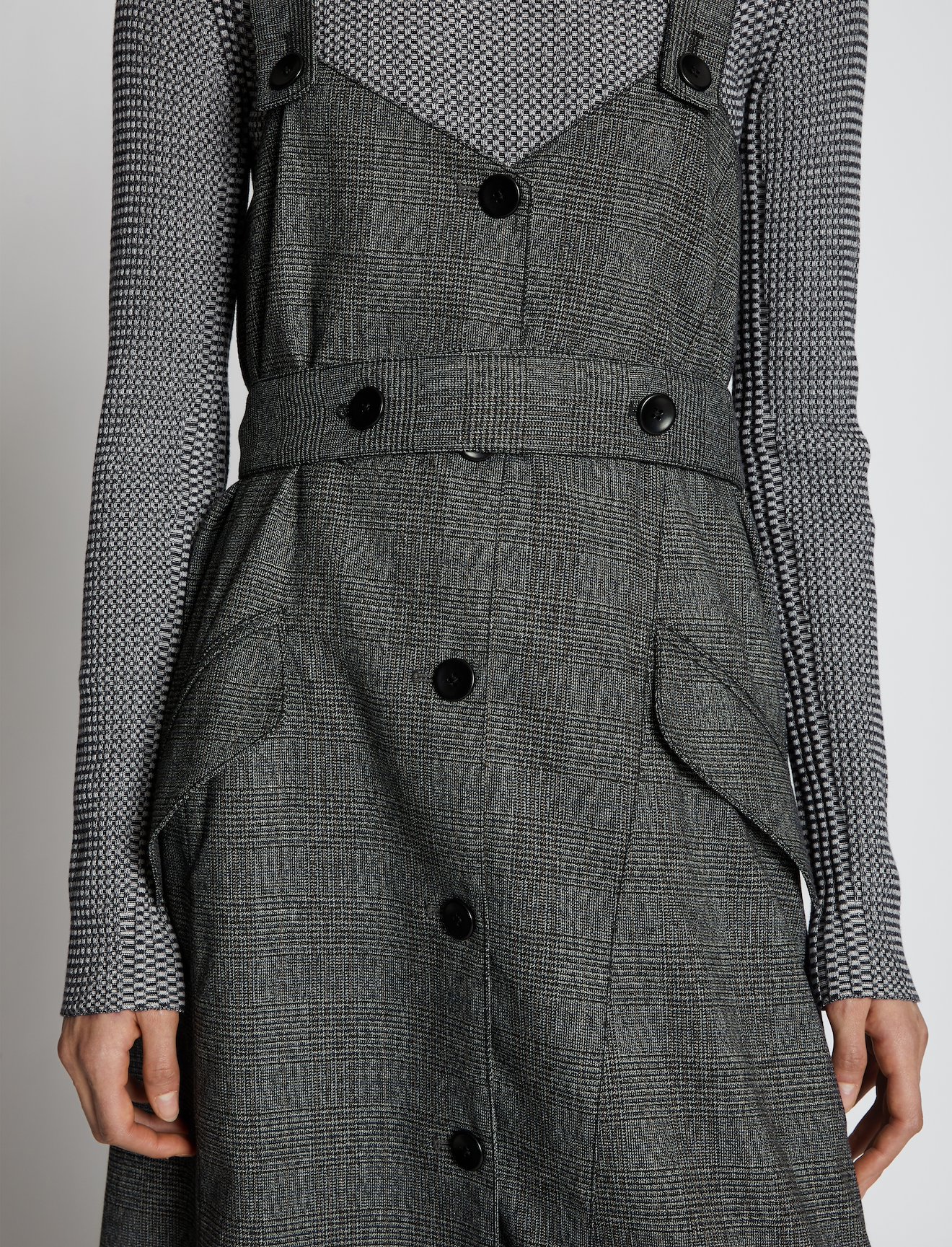 Plaid Suiting Trench Dress #3