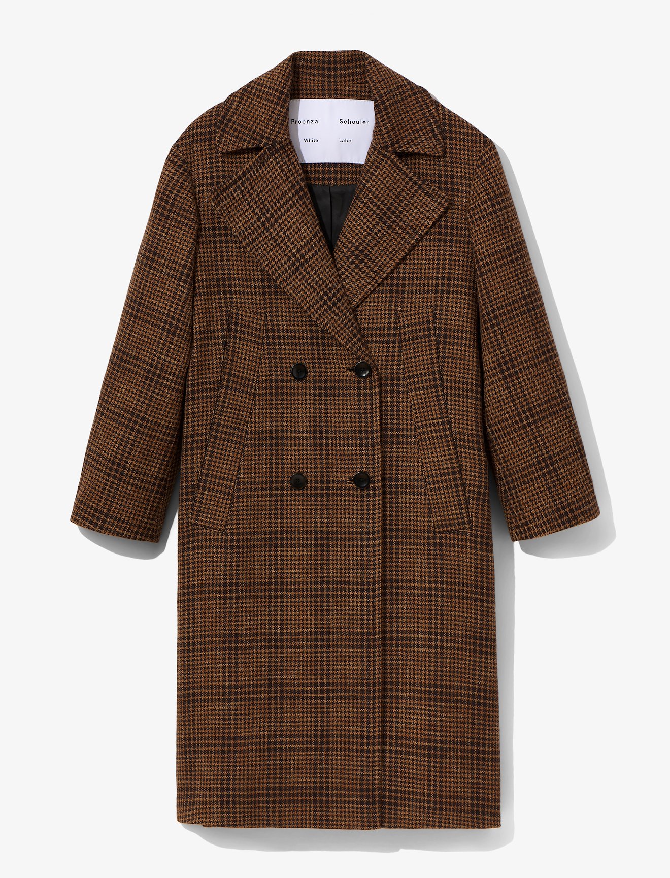 Plaid Wool Double Breasted Coat #4