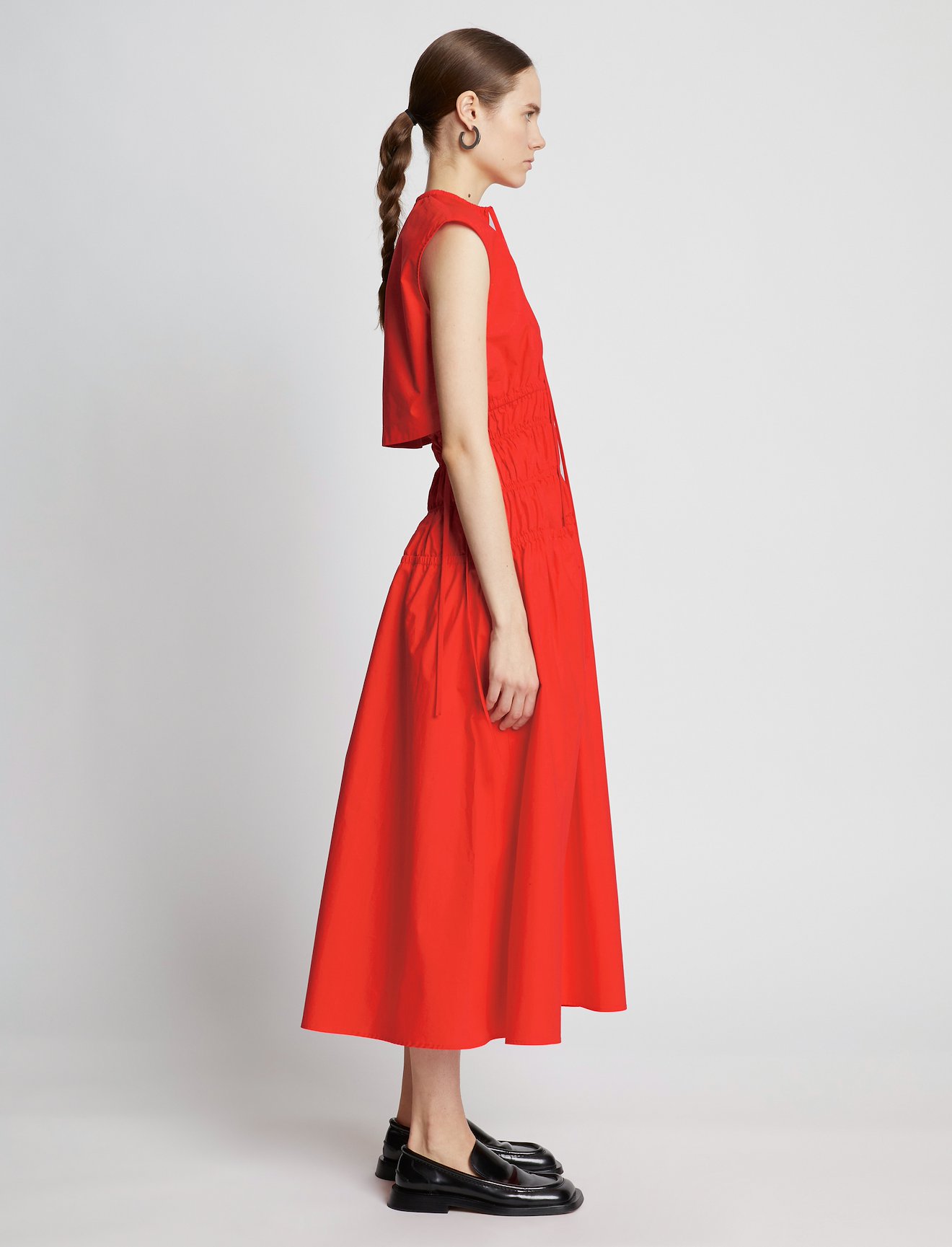 Poplin Drawstring Midi Dress #1
