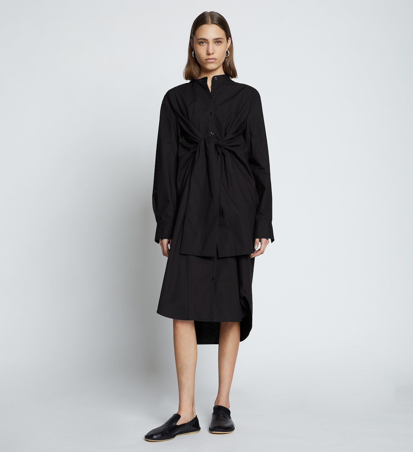 Poplin Tied Shirt Dress
