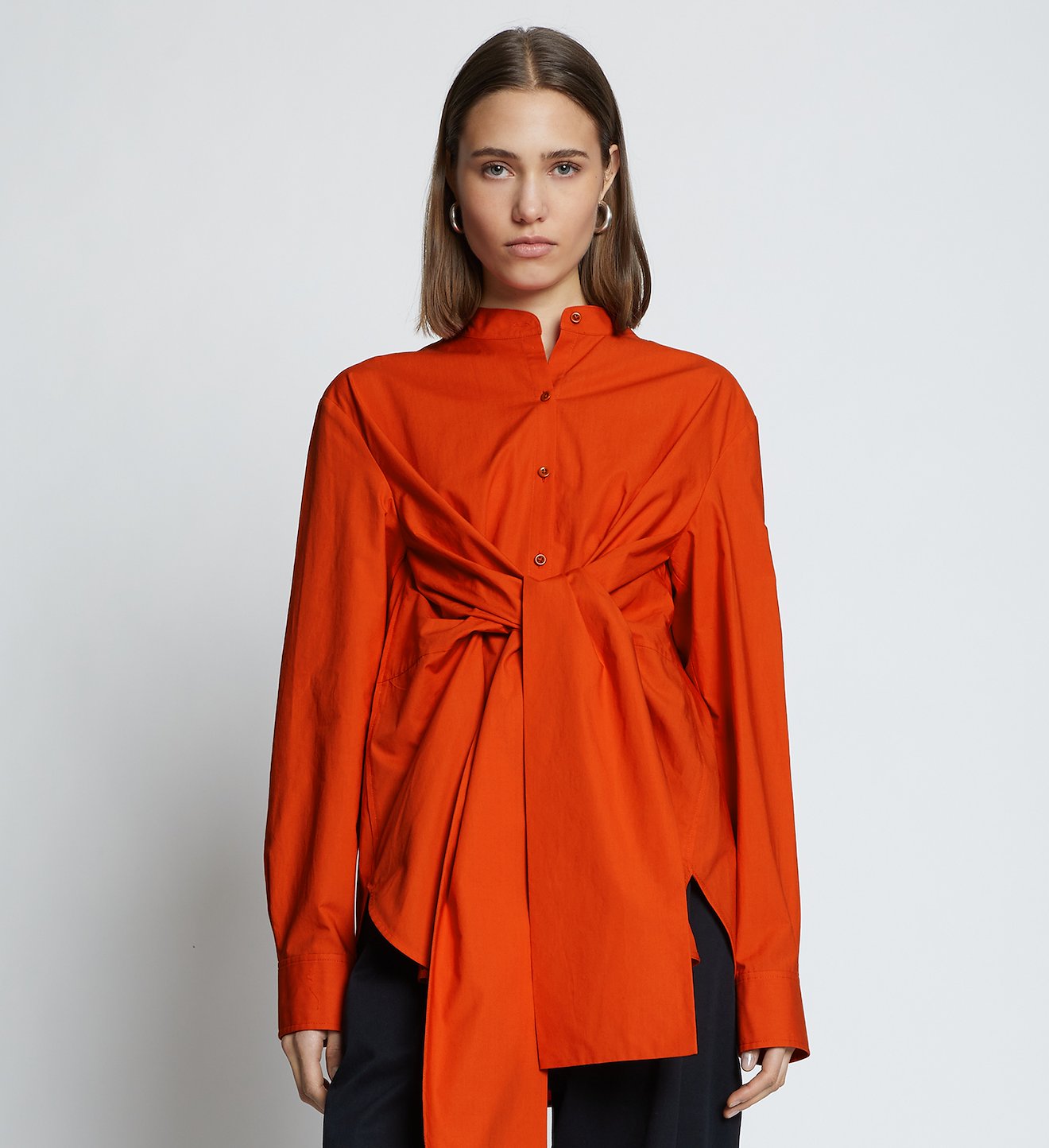 Poplin Tied Shirt