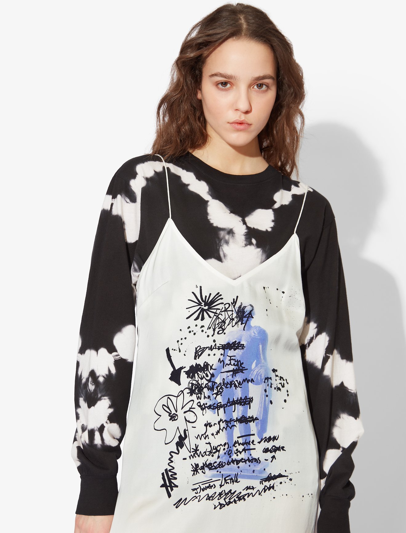 Printed Sketch Slip Dress #3