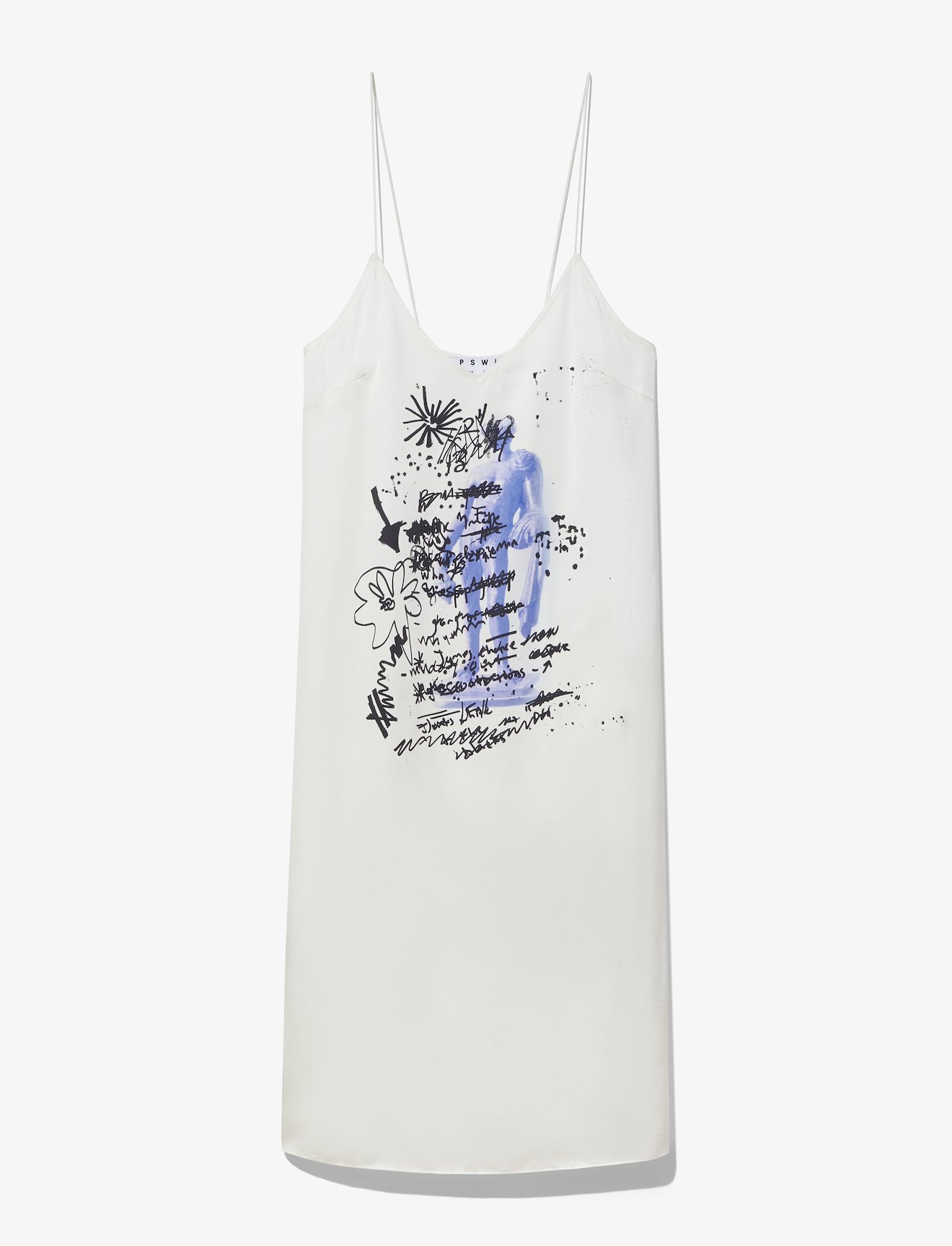Printed Sketch Slip Dress #4