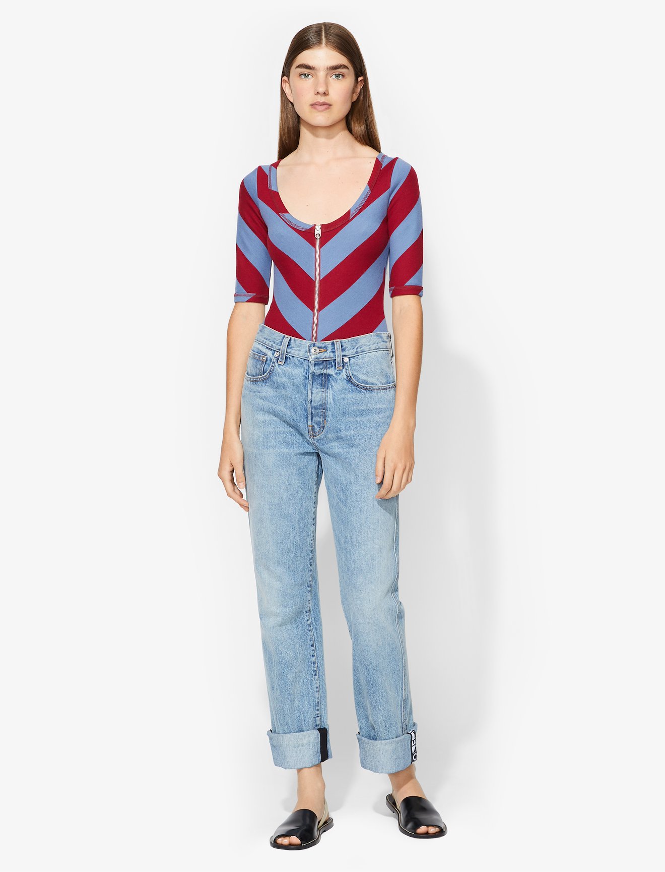 PSWL Diagonal Stripe Scoop Bodysuit #1