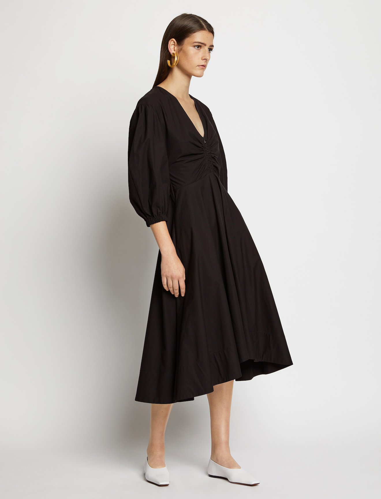 Puff Sleeve Poplin Dress #1