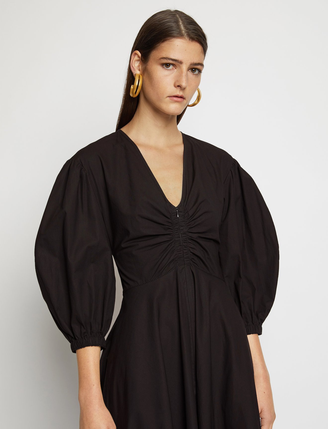 Puff Sleeve Poplin Dress #3