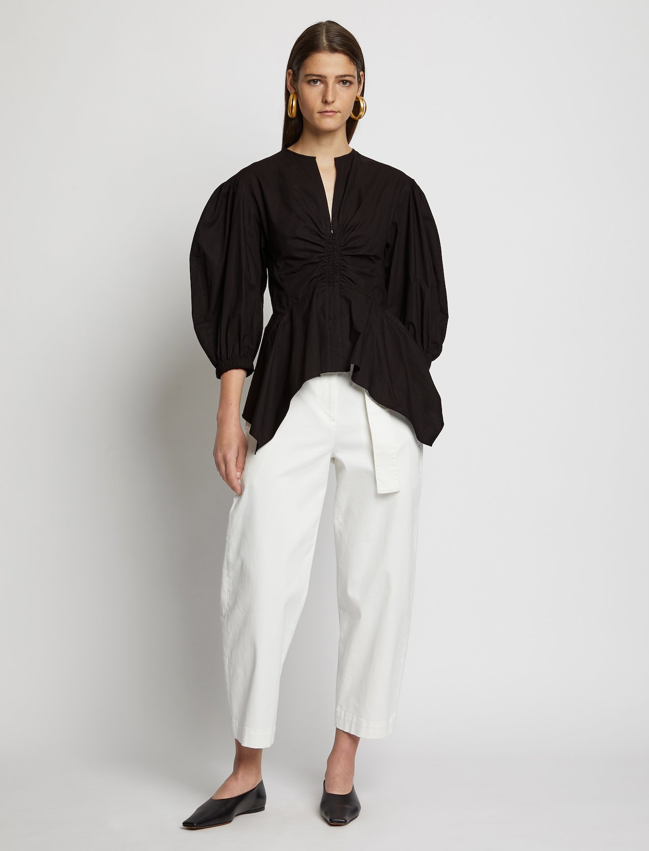 Puff Sleeve Poplin Top #1