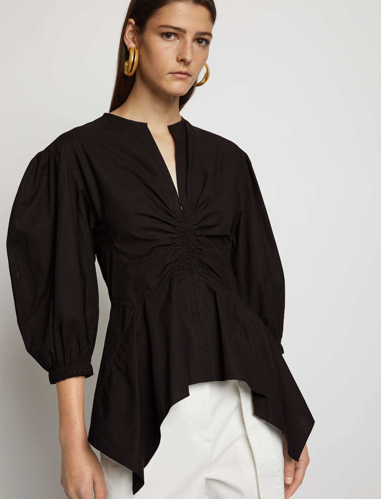 Puff Sleeve Poplin Top #4