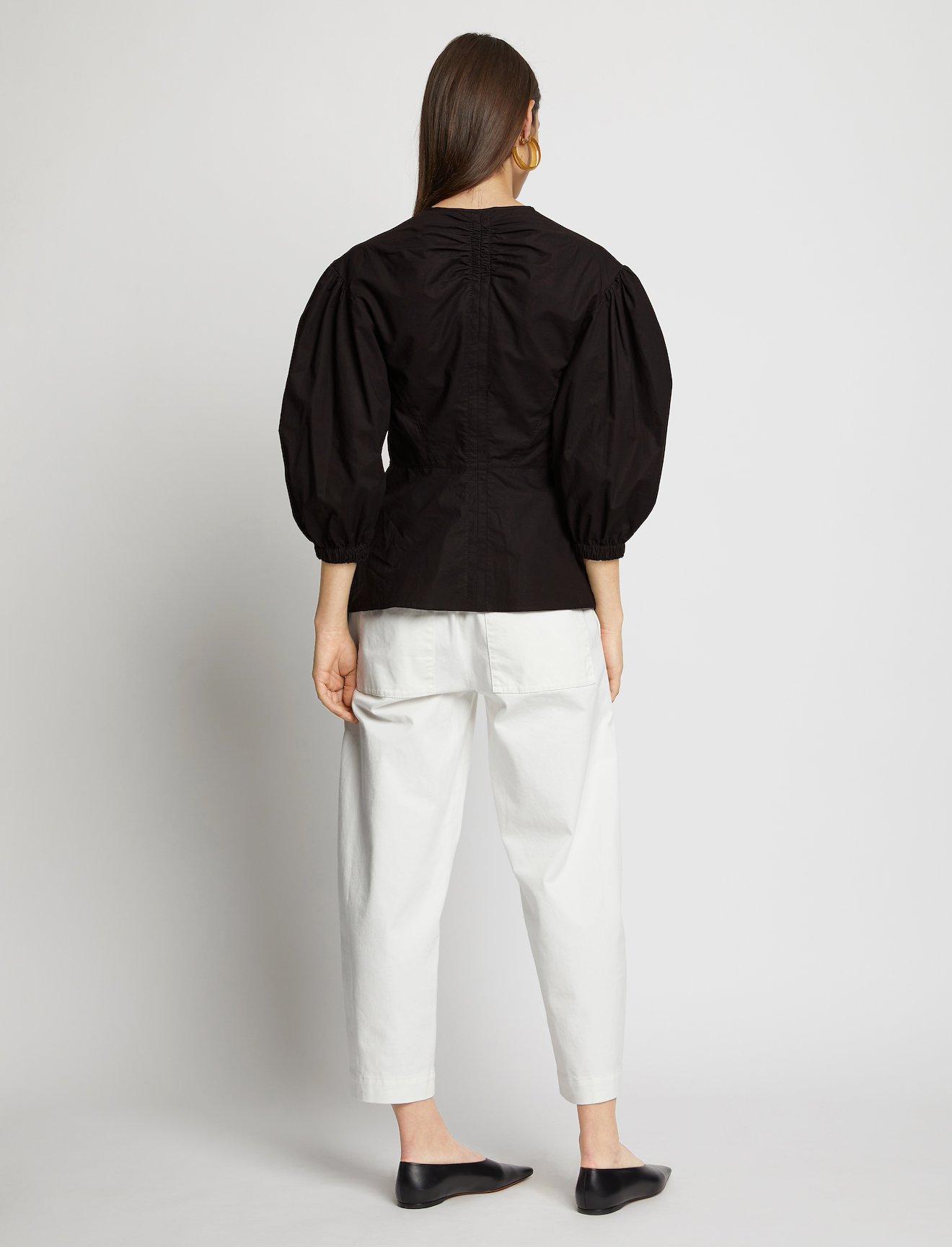 Puff Sleeve Poplin Top #3