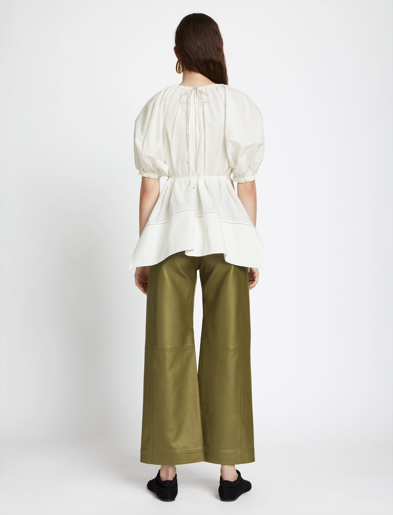 Puff Sleeve Poplin Top #3