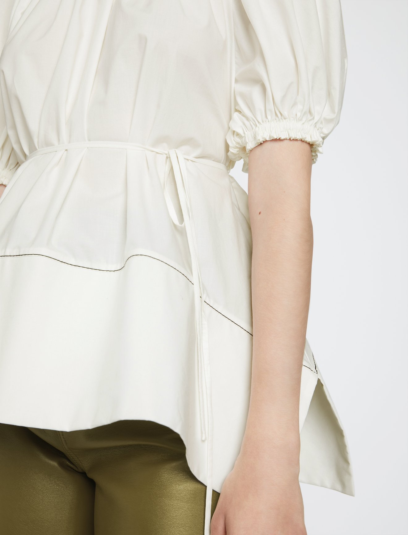 Puff Sleeve Poplin Top #4