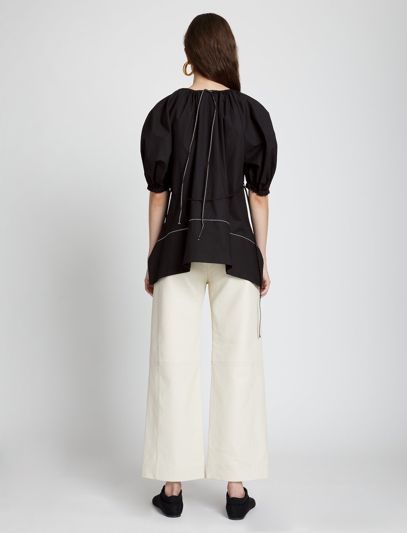 Puff Sleeve Poplin Top #3