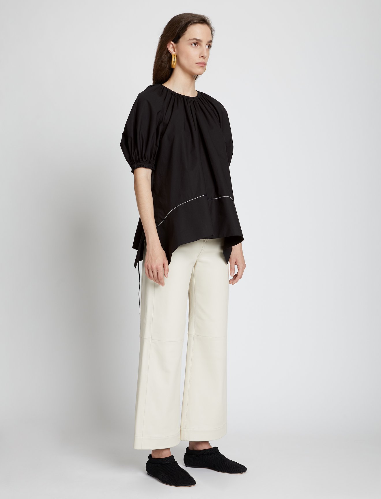 Puff Sleeve Poplin Top #2