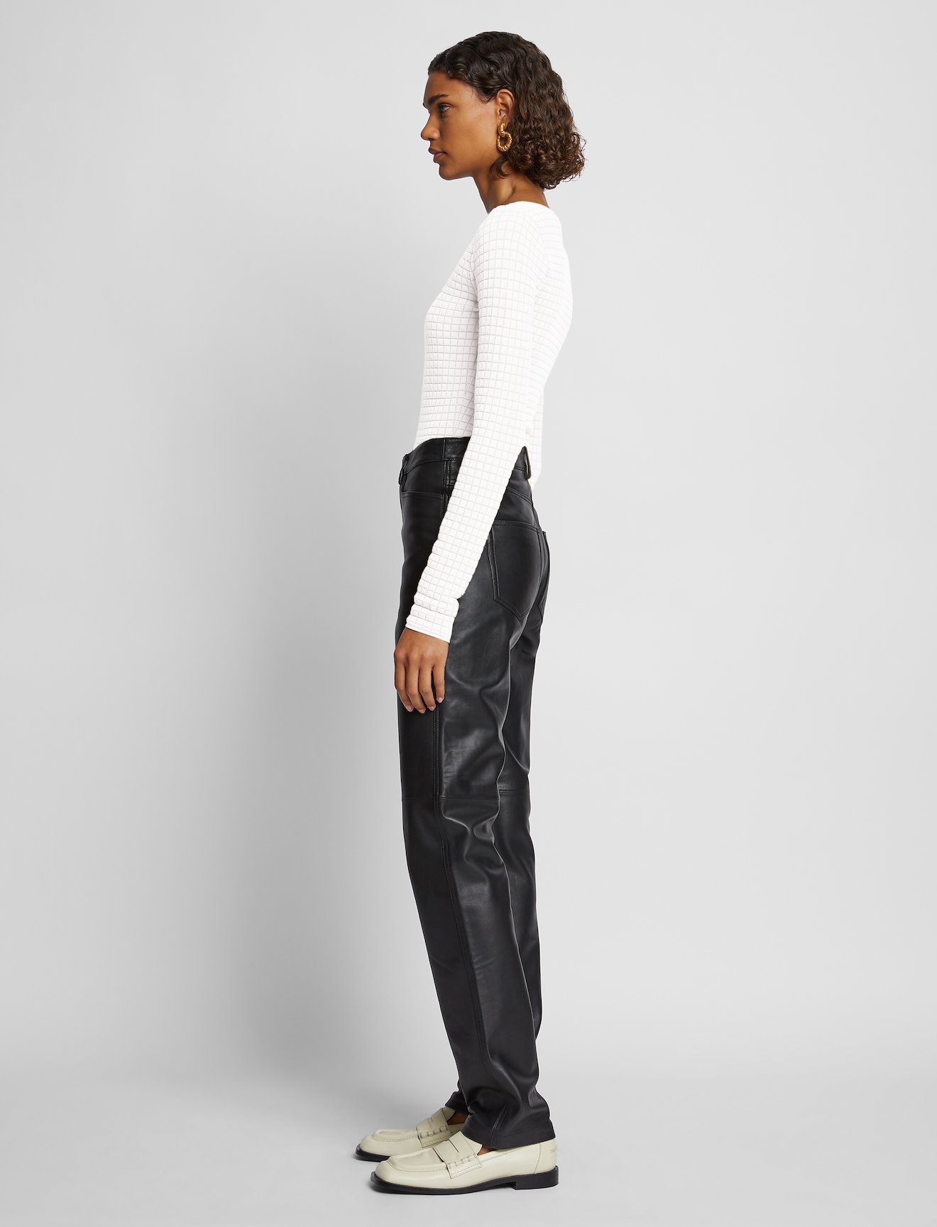 quilted-knit square-neck top #2