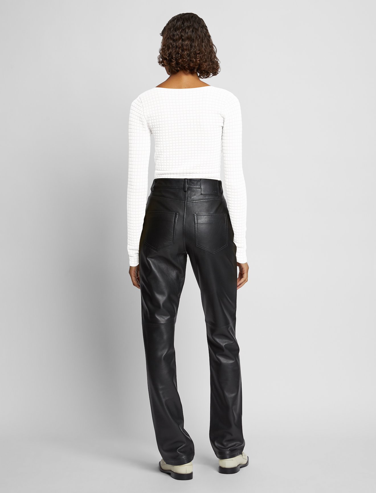 quilted-knit square-neck top #3