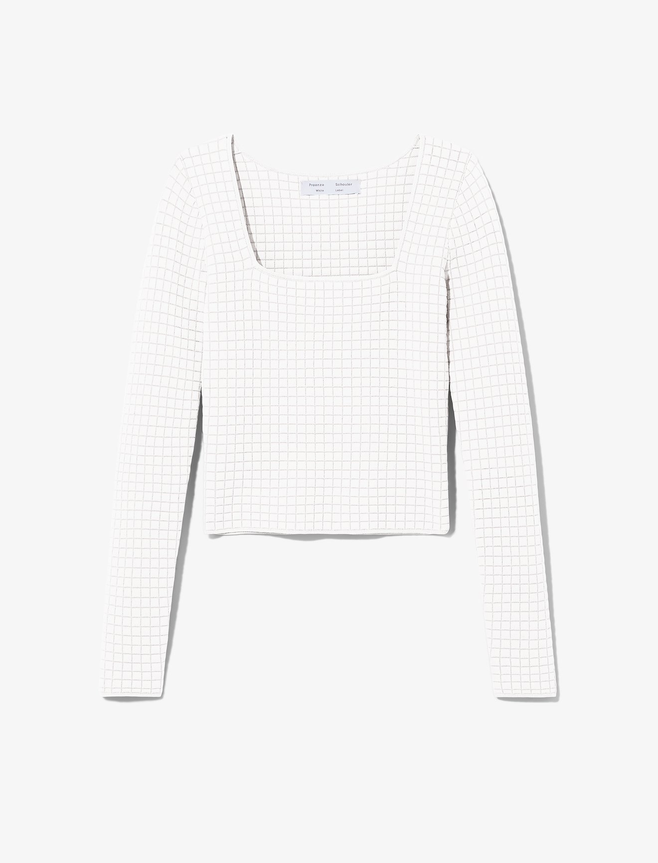 quilted-knit square-neck top #5
