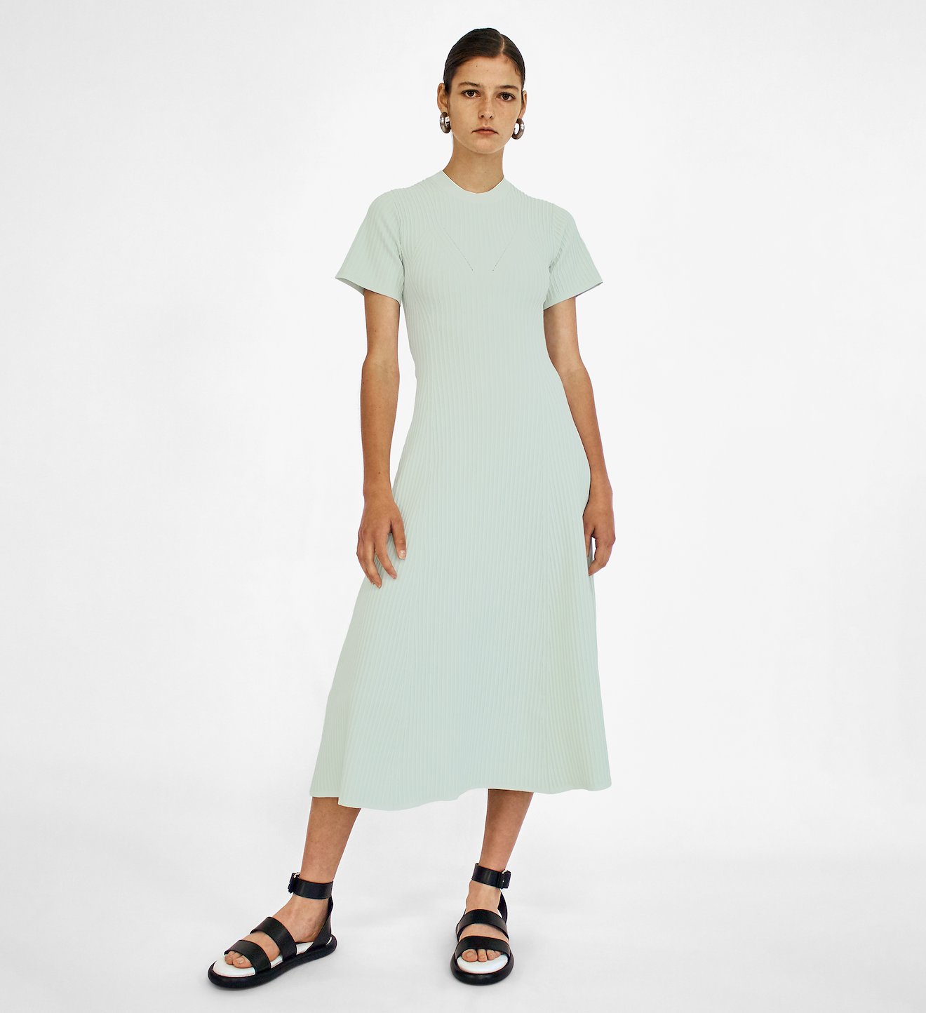 Rib Detail Cut Out Dress