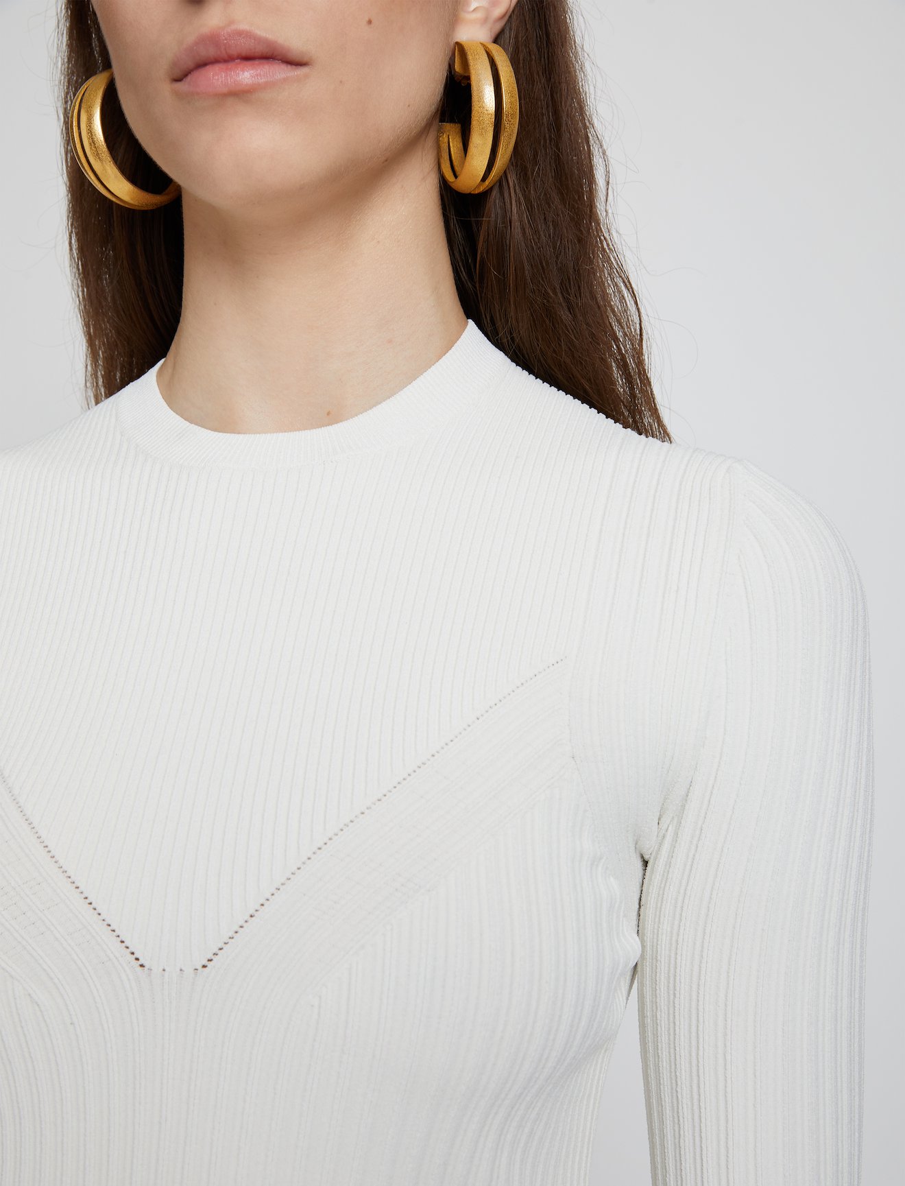 Rib Detail Knit Top #4