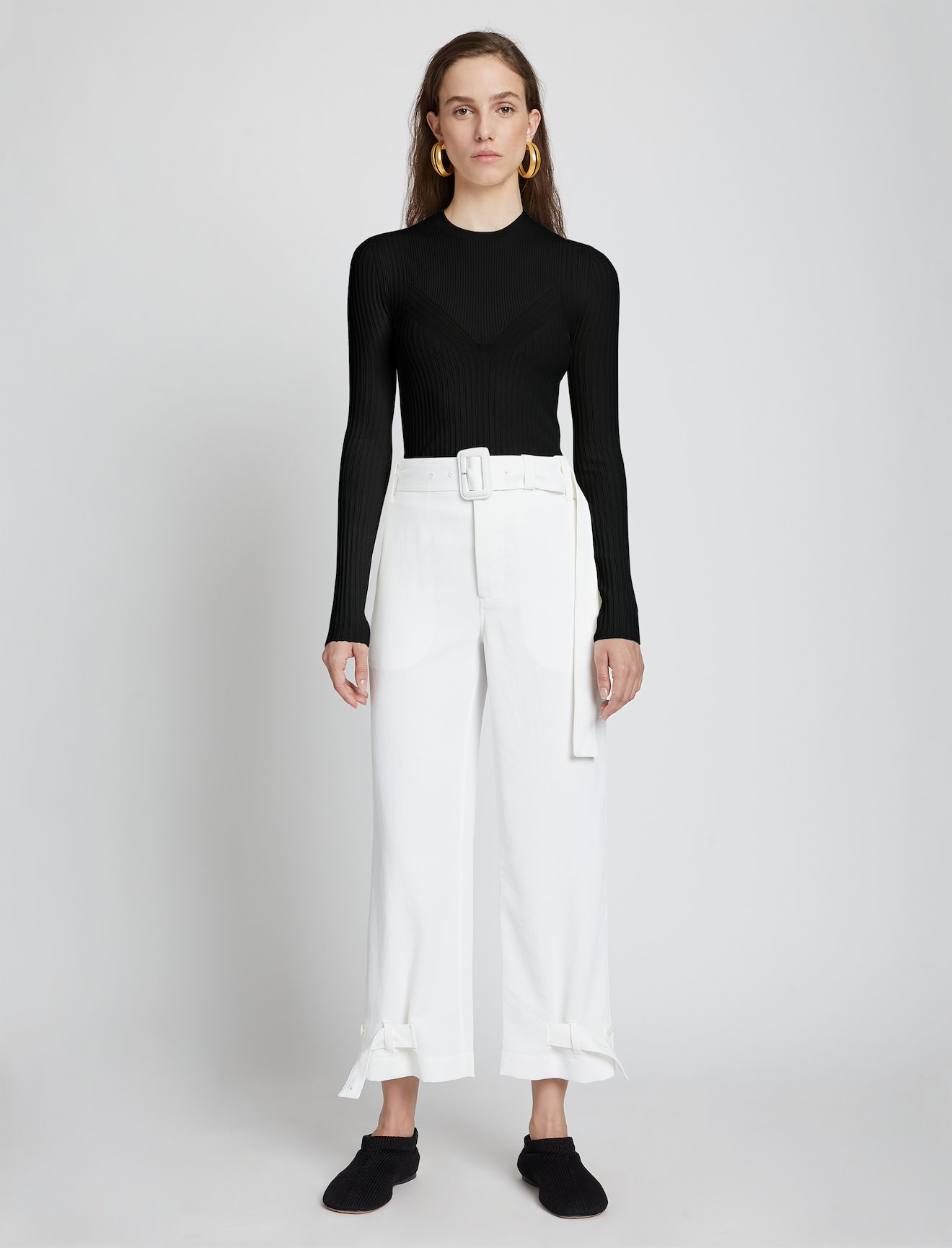 Rib Detail Knit Top #1
