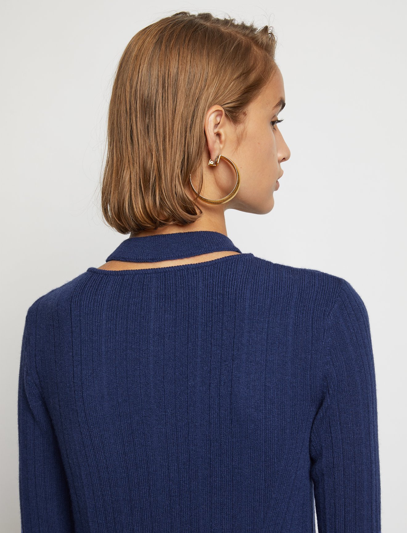 Rib Knit Crewneck Cardigan #4
