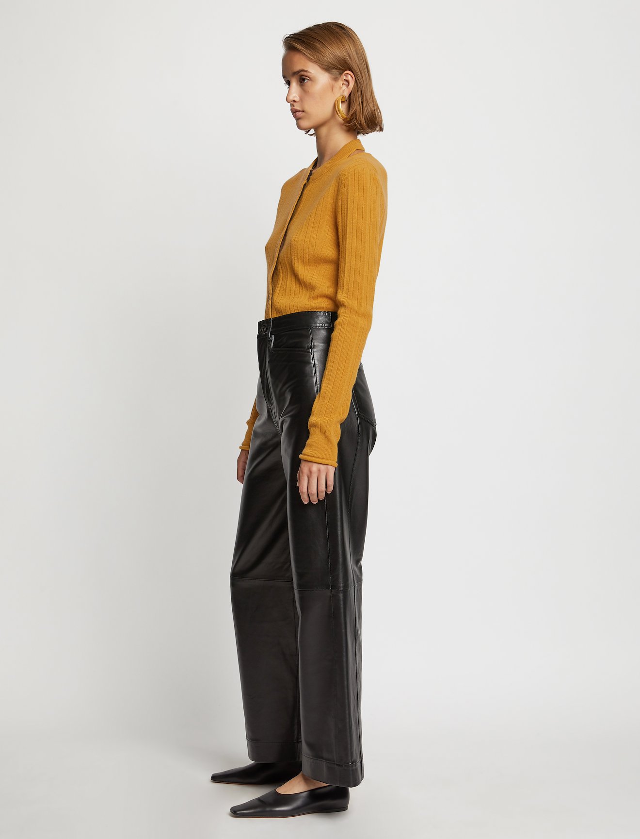 Rib Knit Crewneck Cardigan #2