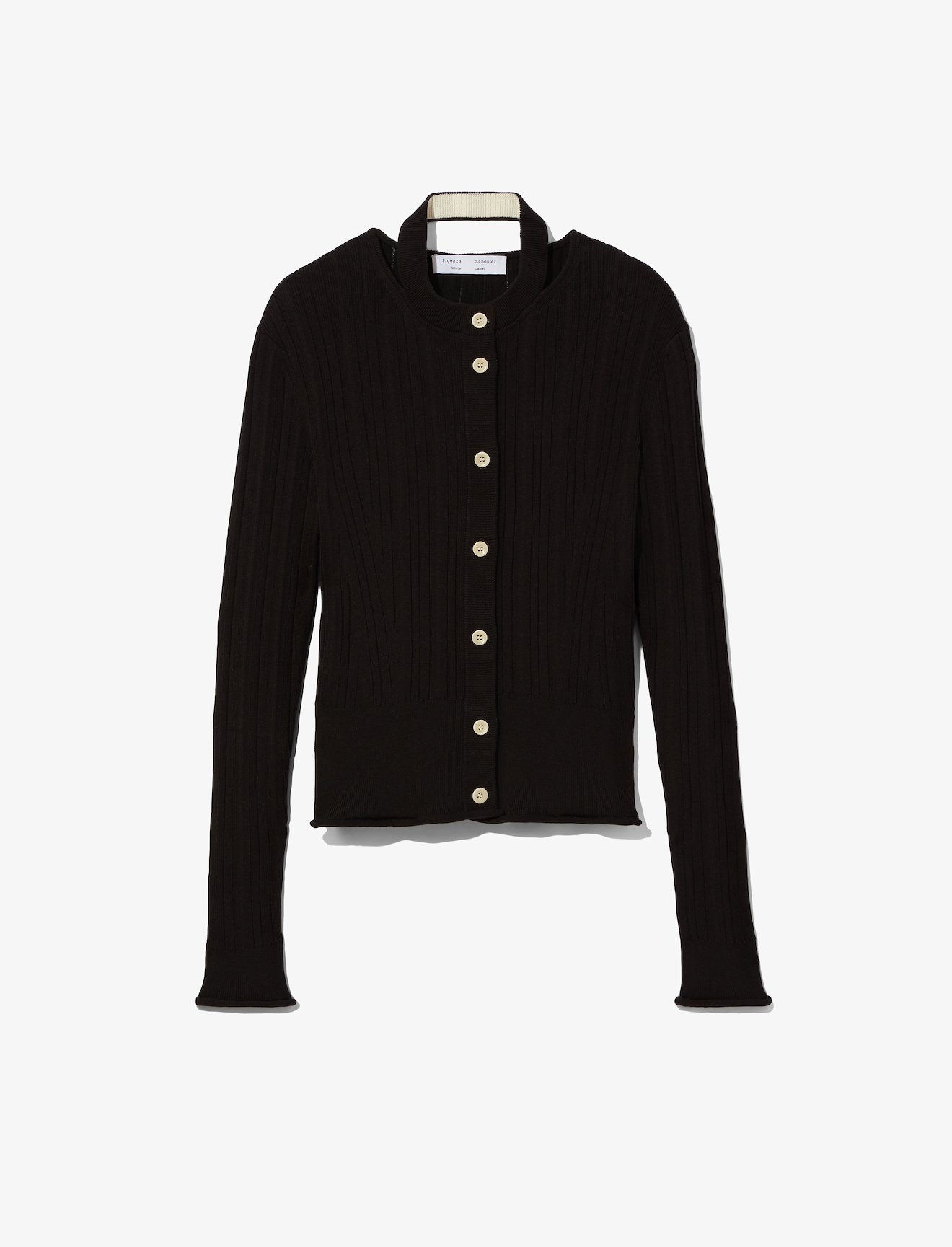 Rib Knit Crewneck Cardigan #5
