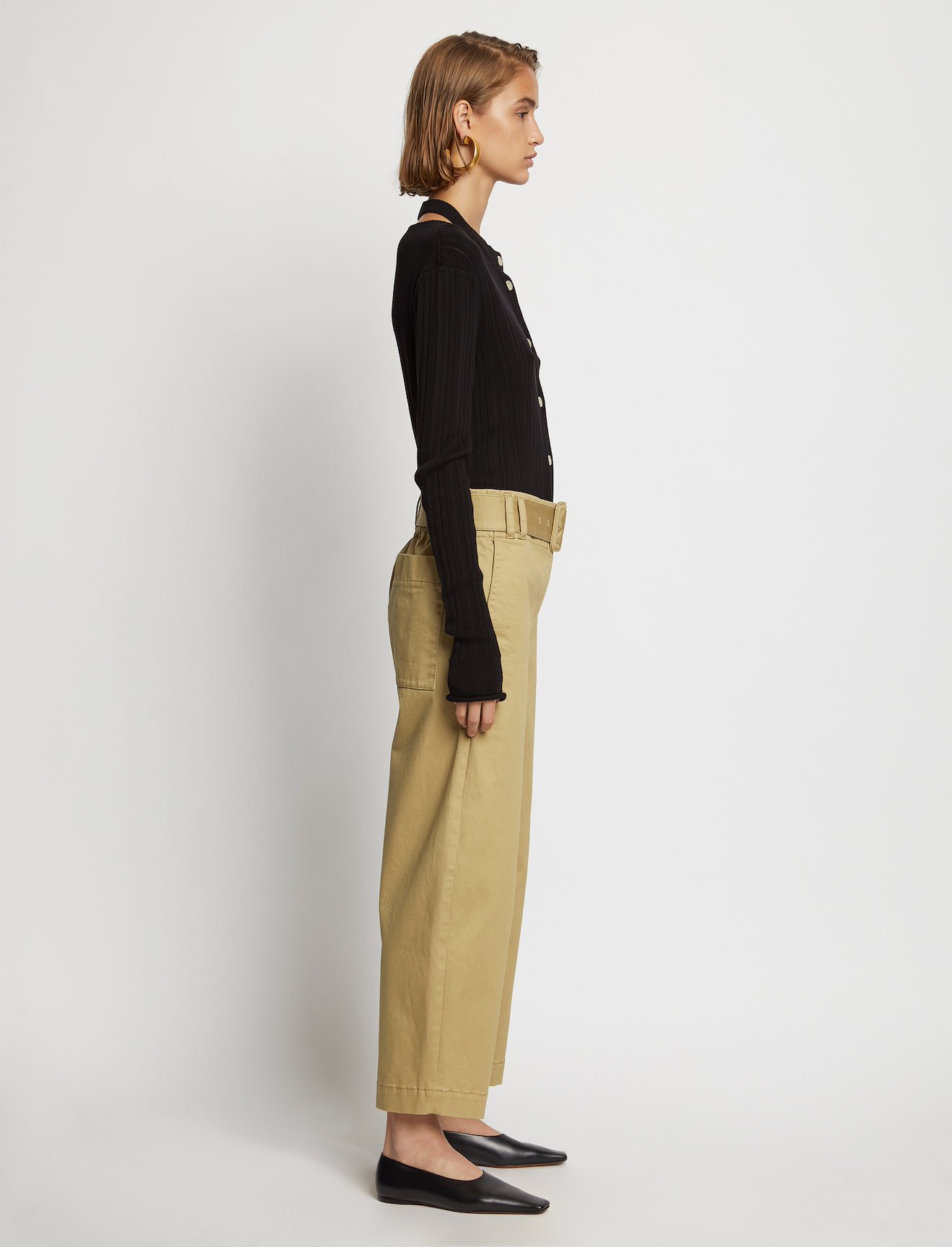 Rib Knit Crewneck Cardigan #2