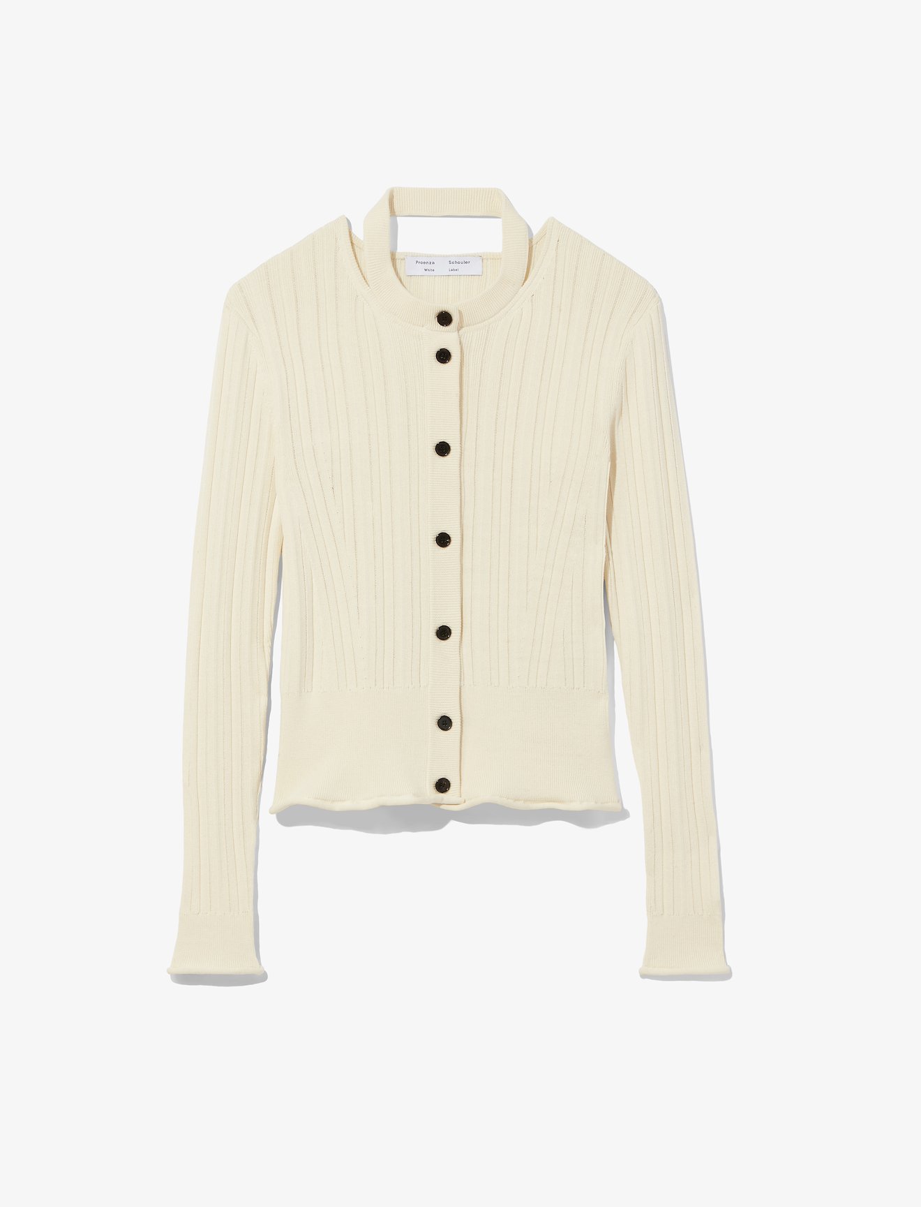 Proenza Schouler - Rib Knit Crewneck Cardigan | Official Site