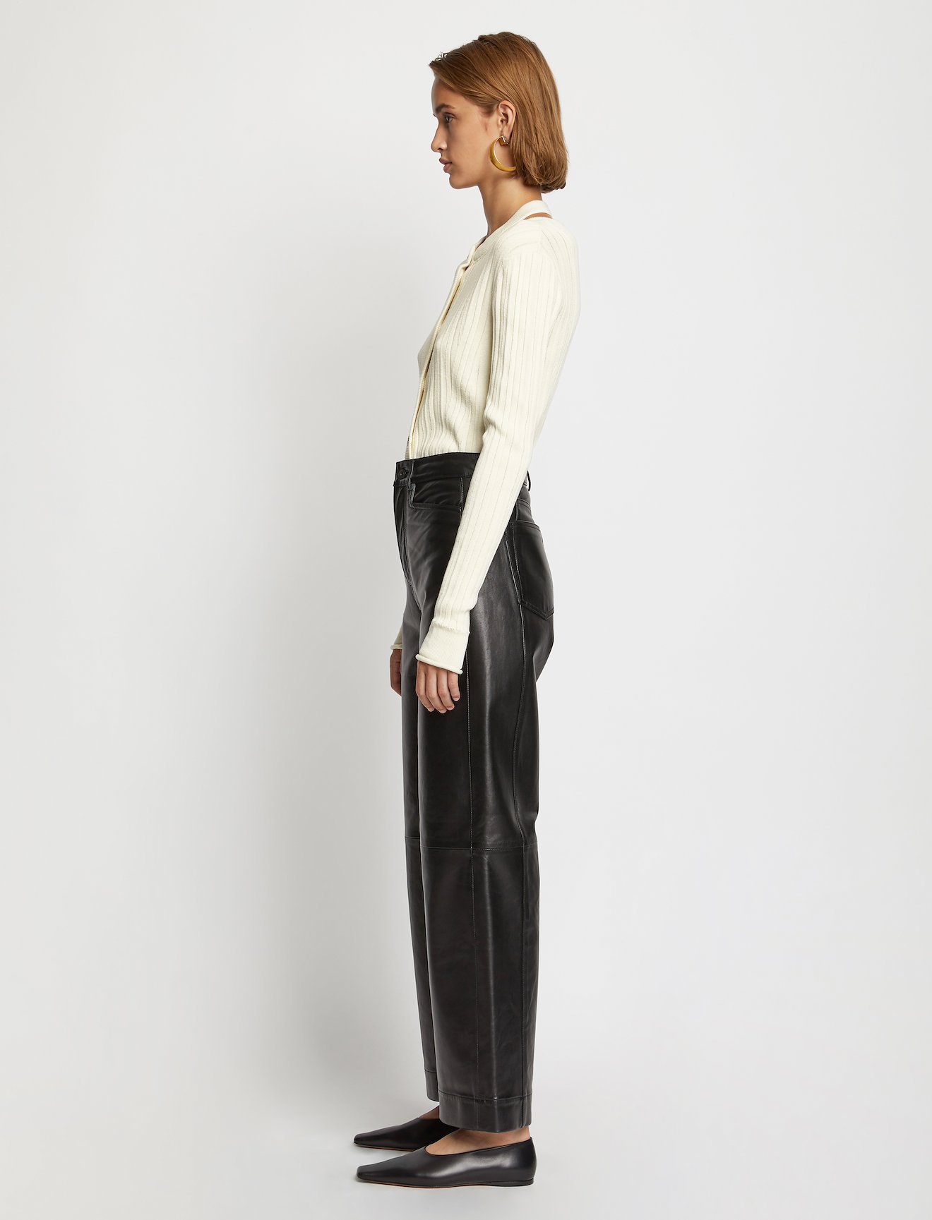 Rib Knit Crewneck Cardigan #2